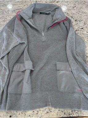 Ralph Lauren Gray Knit Pullover with Heathered Texture